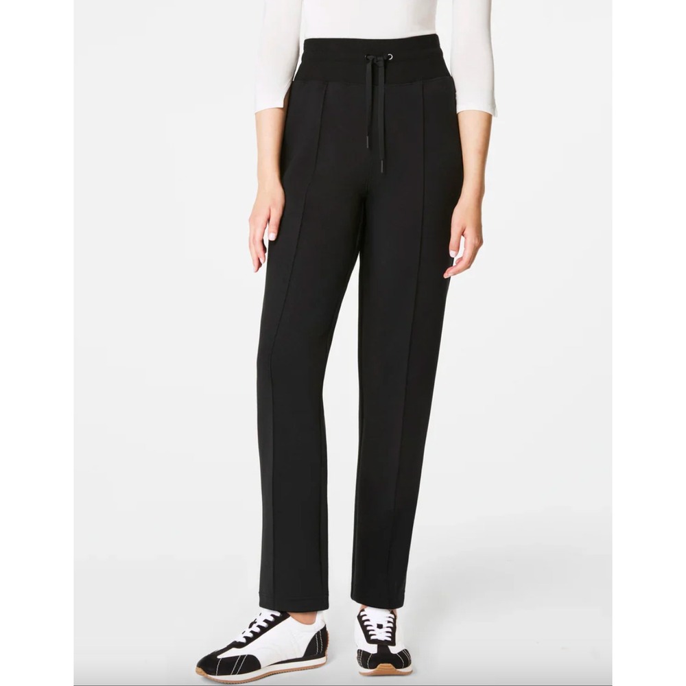 Spanx Air Essentials Luxe Tapered Pants Women XS Tall Black Luxe Knit NWT $128